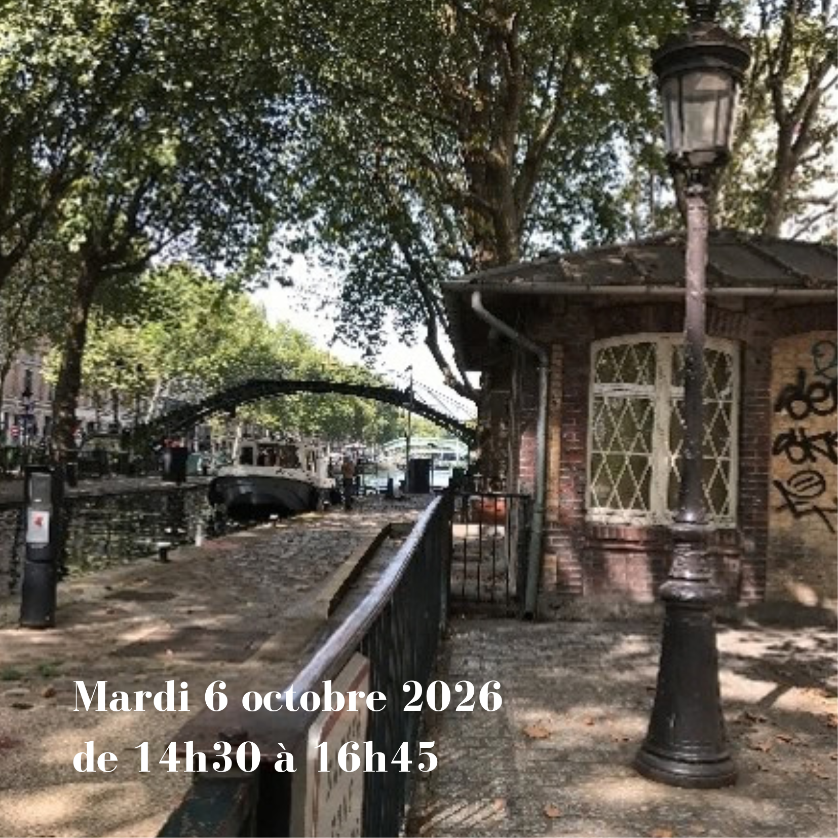 Hors les Murs - Balade autour du Canal Saint-Martin et du bassin de la Villette - le mardi 6 octobre 2026 de 14h30 à 16h45