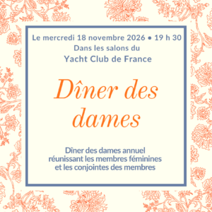 Dîner des Dames du YCF - le mercredi 18 novembre 2026