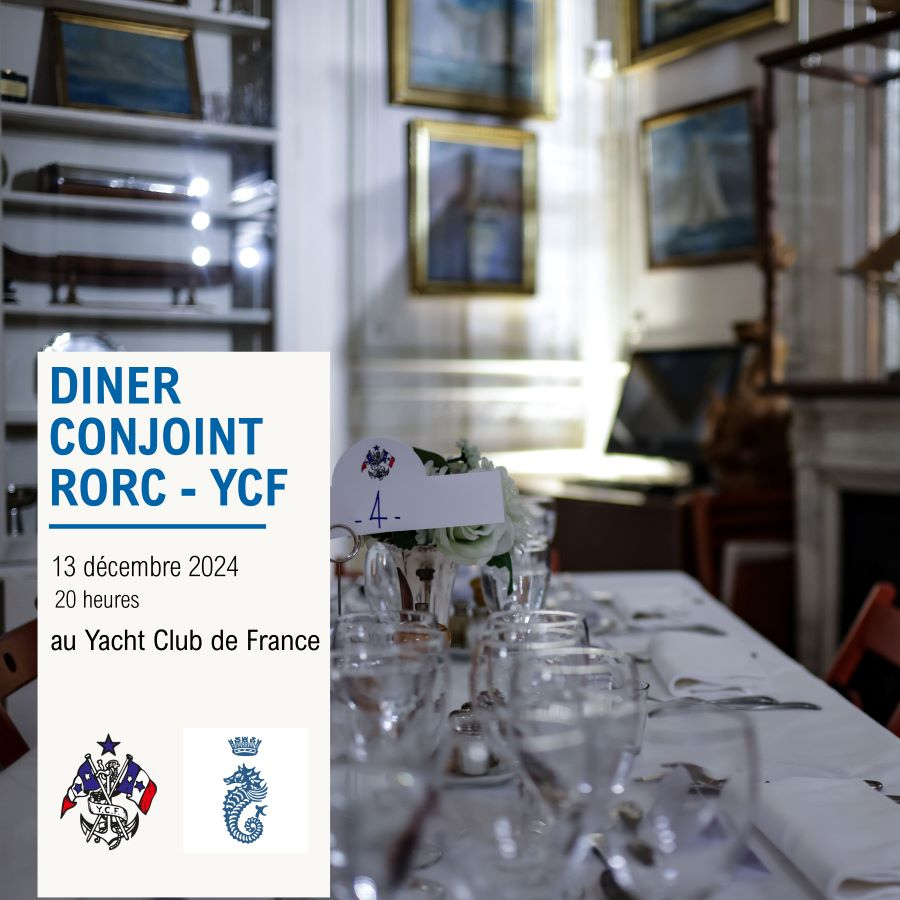 Dîner conjoint RORC - YCF le samedi 5 décembre 2026